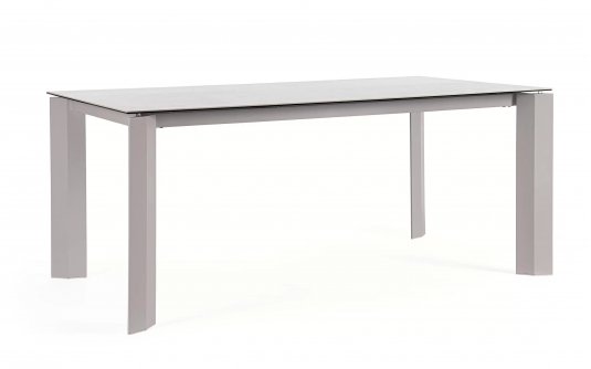 Beżowy stół ogrodowy aluminiowy OTAVIO 180 cm  z ceramicznym blatem 