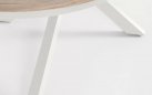 Stół ogrodowy owalnym kształcie aluminiowy nogi biało kremowe blad aluminium imitacja drewna powtarzanego zelmar 218x115 bizzotto