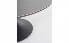 Grafitowy okrągły stół na taras aluminiowy ARNOLD śr. 120 cm blat kamienny