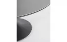 Grafitowy okrągły stół na taras aluminiowy ARNOLD śr. 158 cm blat kamienny
