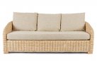 Sofa ogrodowa 3-osobowa z naturalnego rattanu CADICE z beżowymi poduszkami bizzotto