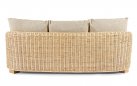 Sofa ogrodowa 3-osobowa z naturalnego rattanu CADICE z beżowymi poduszkami bizzotto