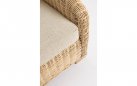 Sofa ogrodowa 3-osobowa z naturalnego rattanu CADICE z beżowymi poduszkami bizzotto
