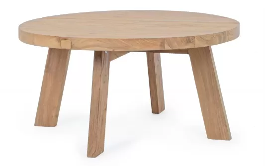 Okrągły stolik kawowy BOLIVAR Ø80 z drewna teak recyklingowanego Okrągły stolik kawowy BOLIVAR Ø80 z drewna teak recyklingowanego