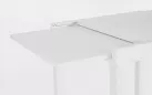 Biały stół ogrodowy aluminiowy z rozsuwanym blatem CLIV 80-160 blat powłoka drewnopodbna