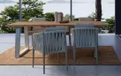 Stół na taras LEGEND 240x100 blat teak premium / nogi aluminium beżowe