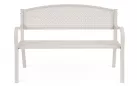 Beżowa ławka ogrodowa metalowa LIZETTE 123 cm szerokości
