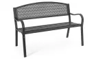 Ciemnoszara ławka ogrodowa metalowa LIZETTE 123 cm szerokości