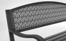 Ciemnoszara ławka ogrodowa metalowa LIZETTE 123 cm szerokości
