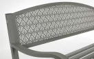 Oliwkowa ławka ogrodowa metalowa LIZETTE 123 cm szerokości