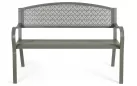 Oliwkowa ławka ogrodowa metalowa LIZETTE 123 cm szerokości