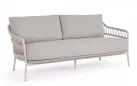 Jasnoszarobeżowa sofa ogrodowa TALAIA z oplotem z liny poliprop w kolorze beżowym / beżowe poduszki bizzotto