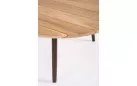 Zestaw 2 stolików na taras TALAIA Ø50 i Ø70 cm nogi malowane / blaty teak / nogi brązowe