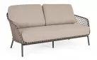 Antracytowa nowoczesna sofa na taras IVISSA stal nierdzewna lina polipropylenowa Olefin bizzotto