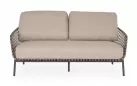 Antracytowa nowoczesna sofa na taras IVISSA stal nierdzewna lina polipropylenowa Olefin bizzotto
