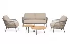 Antracytowa nowoczesna sofa na taras IVISSA stal nierdzewna lina polipropylenowa Olefin bizzotto