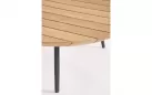 Zestaw dwóch stolików kawowych tarasowych IVISSA nogi stal grafitowe / blat teak