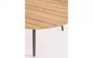 Zestaw dwóch stolików kawowych tarasowych IVISSA nogi stal oliwkowe / blat teak