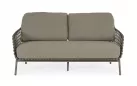 Oliwkowa nowoczesna sofa na taras IVISSA stal nierdzewna lina polipropylenowa Olefin bizzotto