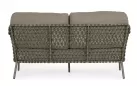 Oliwkowa nowoczesna sofa na taras IVISSA stal nierdzewna lina polipropylenowa Olefin bizzotto