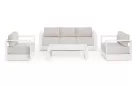 Meble kość słoniowa aluminiowe sofa + 2 fotele i stolik MOSES bizzotto