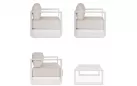 Meble kość słoniowa aluminiowe sofa + 2 fotele i stolik MOSES bizzotto