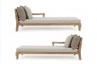 Zestaw 2 sofa / łóżko ogrodowe z teaku BALI bizzotto poduszki beżowe