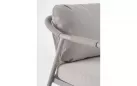 Meble ogrodowe kawowe aluminiowe szare MIRAVET lina jasnobeżowa bizzotto