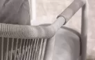 Meble ogrodowe na balkon aluminiowe kolor jasnoszary MIRAVET lina beżowa bizzotto