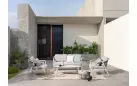 Meble ogrodowe na balkon aluminiowe kolor jasnoszary MIRAVET lina beżowa bizzotto