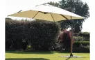 Parasol obrotowy z nogą boczną alu powłoka wzór drewna / poszycie beż 3x3 ORION bizzotto