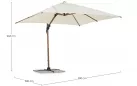 Parasol obrotowy z nogą boczną alu powłoka wzór drewna / poszycie beż 3x3 ORION bizzotto