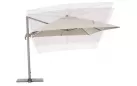 Beżowy parasol z nogą boczną pochylany w 2 osiach SARAGOZZA bizzotto