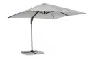 Parasol obrotowy z oświetleniem LED noga boczna czarna poszycie jasnoszare INES 3x3 