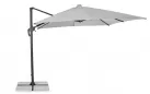 Parasol obrotowy z oświetleniem LED noga boczna czarna poszycie jasnoszare INES 3x3 