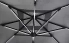 Parasol obrotowy z oświetleniem LED noga boczna czarna poszycie jasnoszare INES 3x3 
