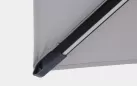 Parasol obrotowy z oświetleniem LED noga boczna czarna poszycie jasnoszare INES 3x3 