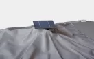 Parasol obrotowy z oświetleniem LED noga boczna czarna poszycie jasnoszare INES 3x3 