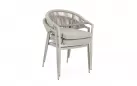 Krzesło obiadowe na taras beżowe aluminium szarobeżowa lina MILLOR bizzotto 