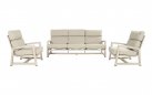 Zestaw ogrodowy Hartman GO – beżowe aluminium sofa 3-osobowa + 2 fotele - tkanina olefin