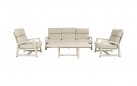 Zestaw ogrodowy Hartman GO – beżowe aluminium sofa 3-osobowa + 2 fotele - tkanina olefin
