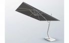 Biały ekskluzywny parasol ogrodowy z podstawa granitową z kółkami WING Higold