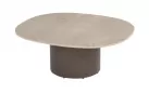 Owalny stolik kawowy brązowa noga blat ceramiczny SOFIE 70x80 cm