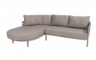Sofa ogrodowa wypoczynkowa z szezlongiem nowoczesna aluminiowa jasnoszara CATALANA 4SO 