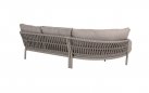 Sofa ogrodowa wypoczynkowa z szezlongiem nowoczesna aluminiowa jasnoszara CATALANA 4SO 