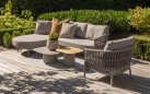Sofa ogrodowa wypoczynkowa z szezlongiem nowoczesna aluminiowa jasnoszara CATALANA 4SO 