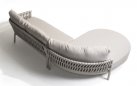 Sofa ogrodowa wypoczynkowa z szezlongiem nowoczesna aluminiowa jasnoszara CATALANA 4SO 