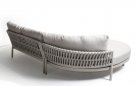 Sofa ogrodowa wypoczynkowa z szezlongiem nowoczesna aluminiowa jasnoszara CATALANA 4SO 