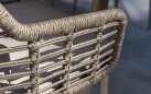 Krzesło ogrodowe nowoczesne aluminiowe beżowe PUGLIA lina polipropylenowa 4SO 