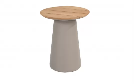Stolik boczny kawowy DEMI 4SO Ø45 cm z okrągłym blatem teak